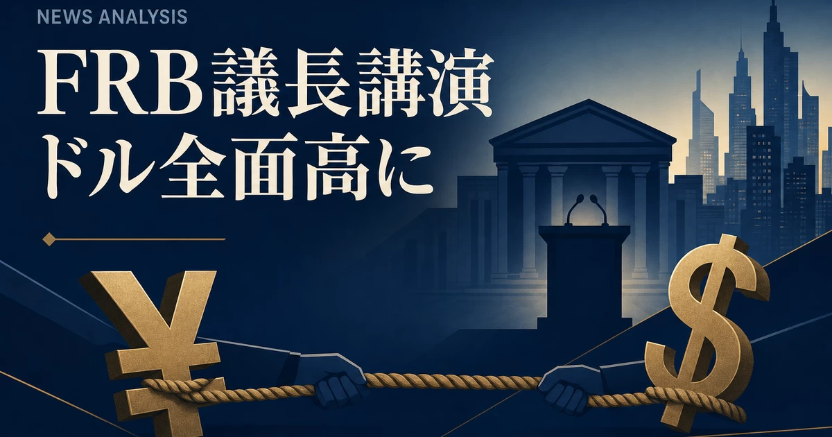 ウォーシュFRB議長のジャクソンホール講演を受けてドル円が160円台を回復したイメージ画像