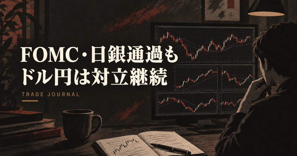 FOMCと日銀の利上げ通過後もドル円の時間軸対立を確認するトレーダー