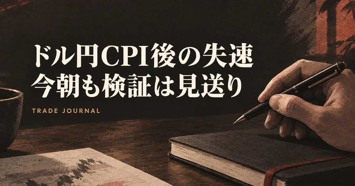 米CPIで158.503円を上抜けたドル円は1本で押し戻し、小売売上高・PPI前の木曜も検証見送り